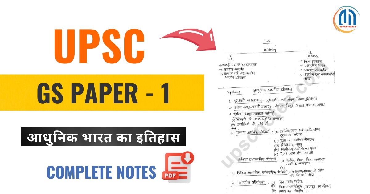 UPSC Mains Notes Modern History Pdf Download